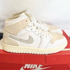 AUTHENTIC Jordan 1 Mid SE Craft Tech Grey size 8.5 DM9652-120 2023 PRE-OWNED